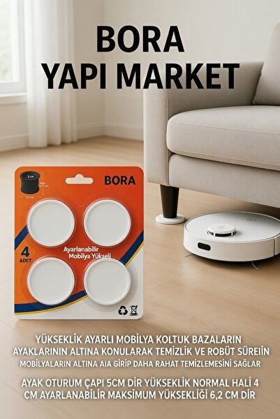 GenelTedarik Ayarlı Mobilya Ayak Yükseltici 4.2-6.2 cm Koltuk Yatak Kanepe Do...