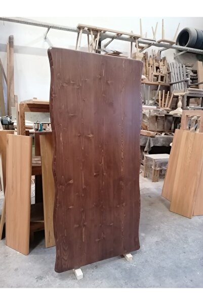 EMEL AHŞAP Doğal Masif Ahşap Kütük Masa Üstü Tablası 190x90 Cm