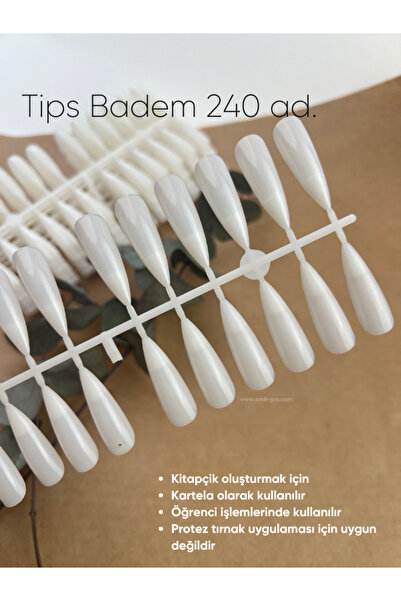 Pratik için tips, kitapçik için kartela 240 adet pakette Badem (6)