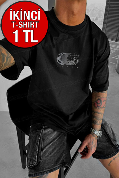 Millionaire Férfi fekete földi oversize szabású, bő, széles szabású, laza sza...