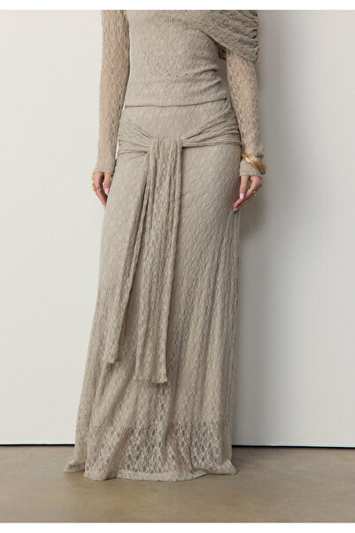 Stradivarius Lace knot midi skirt