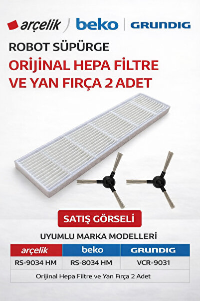 Arçelik Aspirator robot Rs 9034hm - Filtru Hepa original și set de 2 perii la...