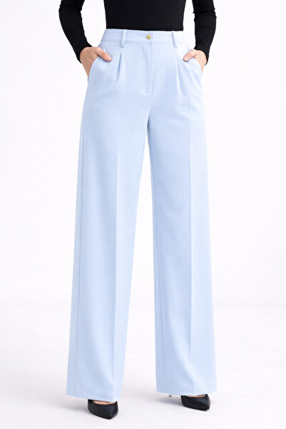 WE AND ME Жіночі широкі штани з високою талією, палаццо, синього кольору