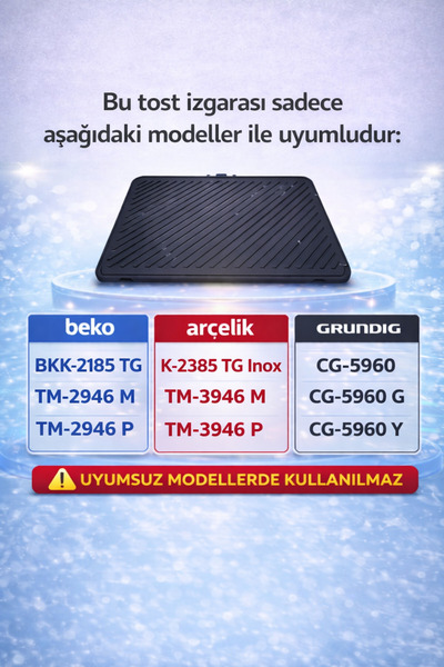 ÖZ BEYAZ EŞYA K 2384 Tg Tost Makinesi Plate Plaka Izgara Pişirme Yüzeyi 9197061064