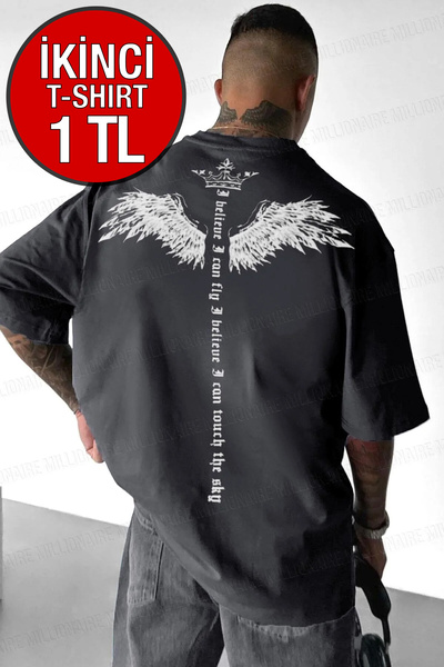 Millionaire Férfi füstölt I Can Fly Oversize Fit Laza, széles szabású, laza s...