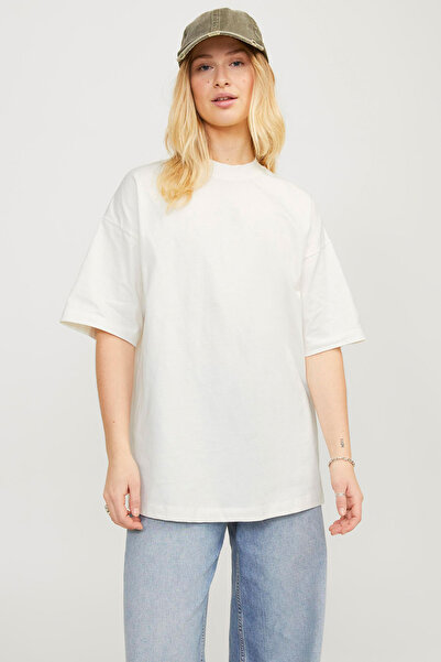 JJXX JXVALERIA OVS SS TEE JRS Ekru Kadın Kısa Kol T-Shirt
