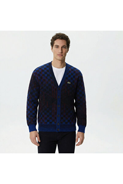 Lacoste Unisex Desenli Siyah Hırka