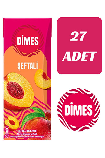 Dimes Şeftali 200MLx27'li Paket Meyve Suyu (1 Koli)