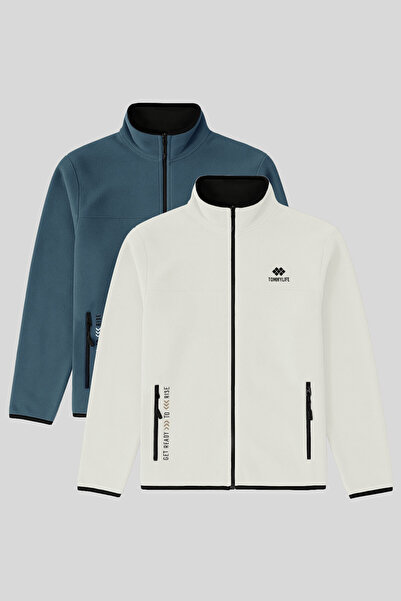 TOMMY LIFE Standard Mold guler ridicat Pachet de 2 fleece pentru bărbați, cul...