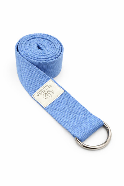 SUNYOGA Естествен органичен памучен колан за йога и пилатес, син цвят, 200 см...