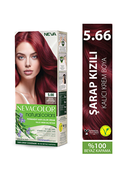 Neva Color Natural Colors 5.66 ŞARAP KIZILI Kalıcı Krem Saç Boyası Seti