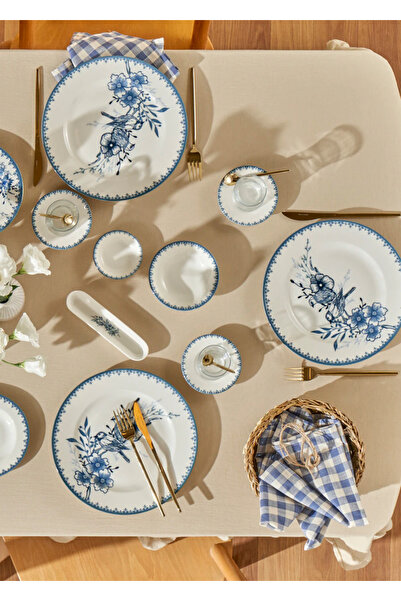 Bella Maison Blue Bleu Blanc Porcelain 26 Pieces Breakfast Set for 6 People