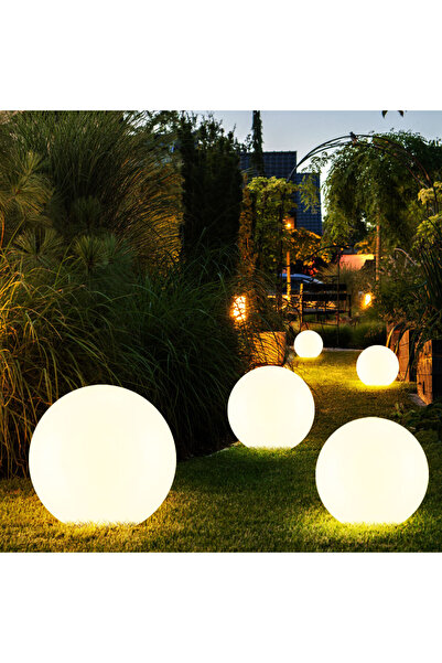 Şanlı Saplamalı (KAZIKLI) Bahçe Aydınlatma Armatürü 25cm Lik Gloplu Boy 55cm