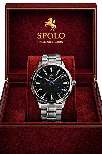 S.POLO Yeni Sezon Gümüş Renk Şık Model Erkek Kol Saati Bileklik Hediyeli Baba...