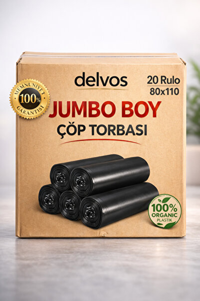 naft 20 Rulo Çöp Torbası Jumbo Boy 10’lu (1 KOLİ) Kalın 80x110 Çöp Poşeti