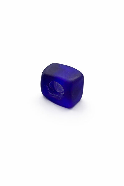 Defne Silver Navy Blue Matte Murano Glass Charm