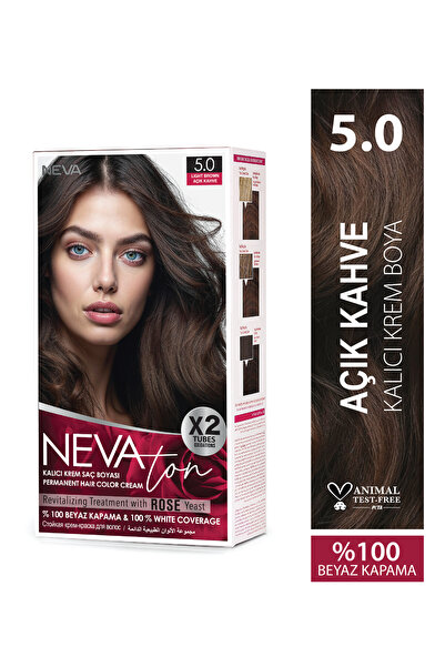 Nevaton 5.0 AÇIK KAHVE Kalıcı Krem Saç Boyası Seti (X2)