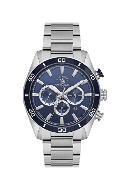 Santa Barbara Polo & Racquet Club Silver Stainless Steel Watch for Men SB.1.1...