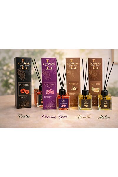 LE PARİS Odorizant De Cameră Cu Bețișoare 120ml X4 - Gumă De Mestecat - Exoti...