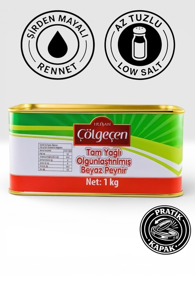 Çölgeçen Trakya Tam Yağlı Sert-Orta Sert Beyaz Peynir 1 Kg | Şirden Mayalı Te...