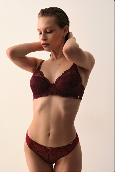 Amarelle Roma Burgundy Lace Bra - Underwire Unpadded