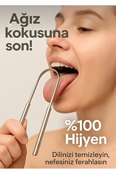 MİMOZA PARK Dil Temizleyici Gümüş Ağız Bakım Fırçası Dil Plak Temizleme Dil S...