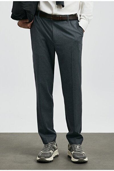 Lufian 112190330 سروال شينو الذكي للرجال من ستيرنو قصة ضيقة سروال رجالي رمادي