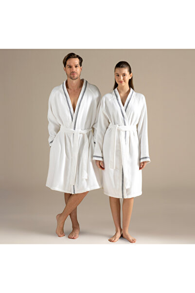 Chakra Patrısa Unısex Bornoz Beyaz
