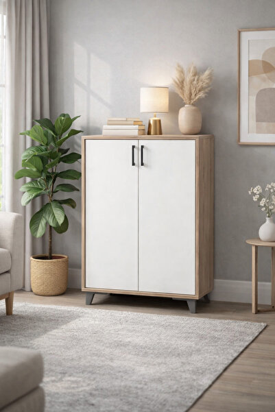 Moderniya Mobilya Gold Ayakkabılık 2 Kapaklı 5 raflı Ayakkabılık