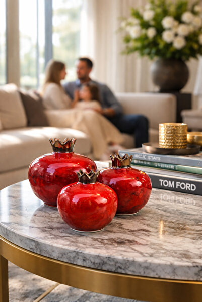 Gesto seramik 3 lü Nar Artistik sırlı