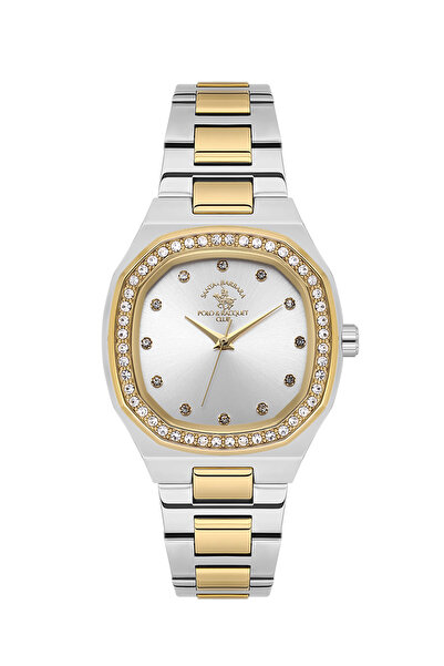 Santa Barbara Polo & Racquet Club Silver and Gold Stainless Steel Watch for W...
