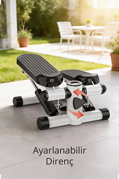 Triathlon T‑237 Çift Amortisörlü Stepper Egzersiz Aleti | Çift Direnç Lastiği | Dijital Ekran | Hidr