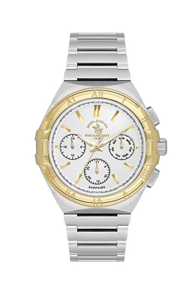 Santa Barbara Polo & Racquet Club Luxury Silver Stainless Steel Watch for Men...