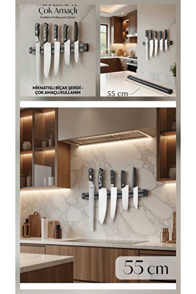 SARAÇOĞLU STORE 55 CM Ekstra Güçlü Mıknatıslı Bıçak Tutucu - Geniş Manyetik G...
