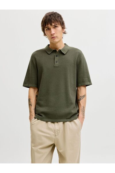 Jack & Jones Πλεκτό πόλο μονόχρωμο