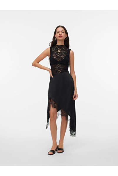 Vero Moda Rock VMLOUISA Mittlere Taille Langer Rock