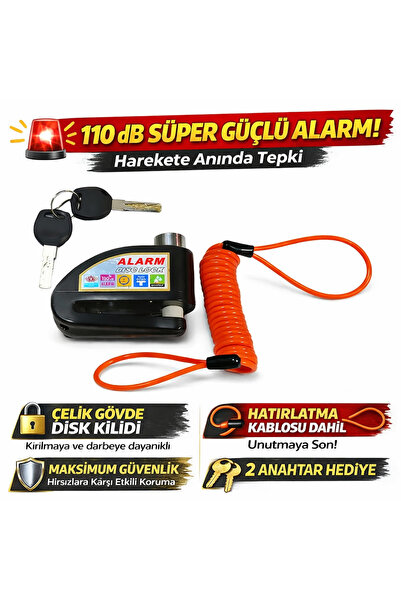 SHARPA MOTOR ALARMLI DİSK KİLİDİ MOTORSİKLET KİLİDİ 110 DB