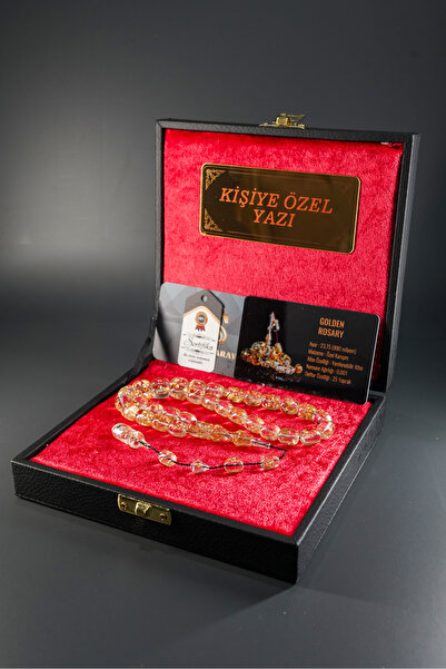 TESBİHSARAYI ALTINLI TESBİH-ALTIN PARÇACIKLI- GOLDEN ROSARY-DIŞINA İSİM YAZIL...