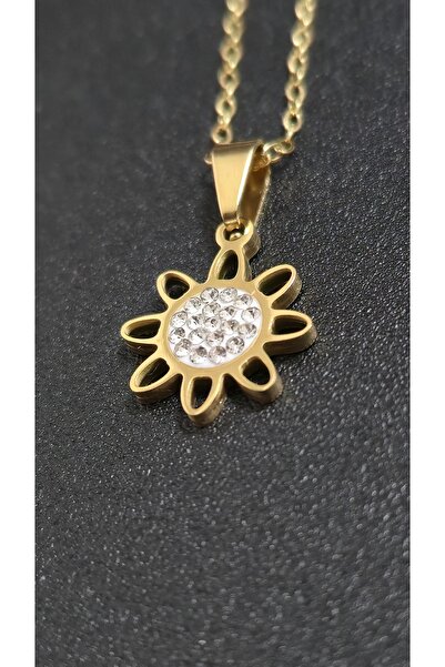 stainles steel Güneş Motifli Paslanmaz Çelik Kolye