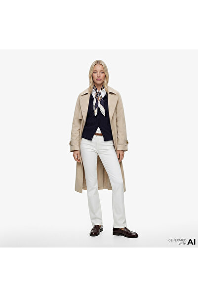 Gant Kadın Bej Relaxed Fit Klasik Yaka Trençkot