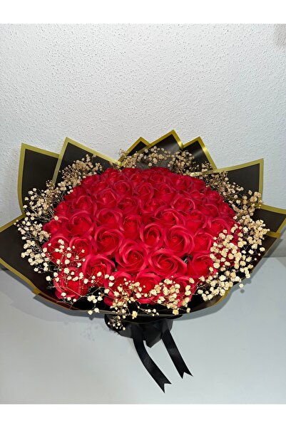 Genel Markalar Gerçek Görünümlü Cipso Süslemeli Yapay Gül Kız Isteme Buketi 3...