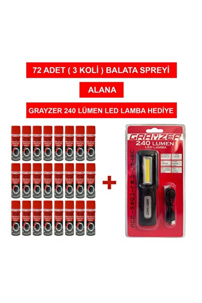 GRAYZER Fren Balata Temizleme Spreyi 500 ML (3 Koli 72 adet) Alana Led Lamba ...