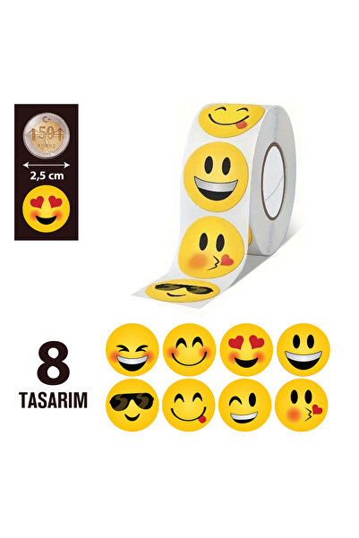 hdcw 500 قطعة من ملصقات الإيموجي الملونة اللاصقة بحجم 2.5 سم لتغليف الهدايا