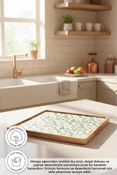 Bambum كانغورا - صينية مربعة كبيرة من خشب المانجو