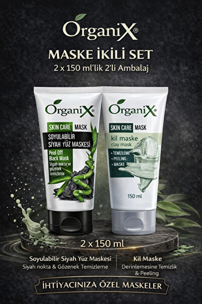 Organix Maske Seti 2'li - Arındırıcı Kil & Siyah Nokta Temizleyici Soyulabili...