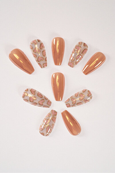 POP Beauty Desenli Takma Tırnak ve Zararsız Yapıştırıcı