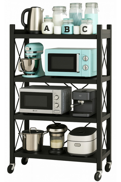 EGG 4-shelf Metal Wire Multi-shelf Foldable Storage Rack For Garage/kitchen/h...