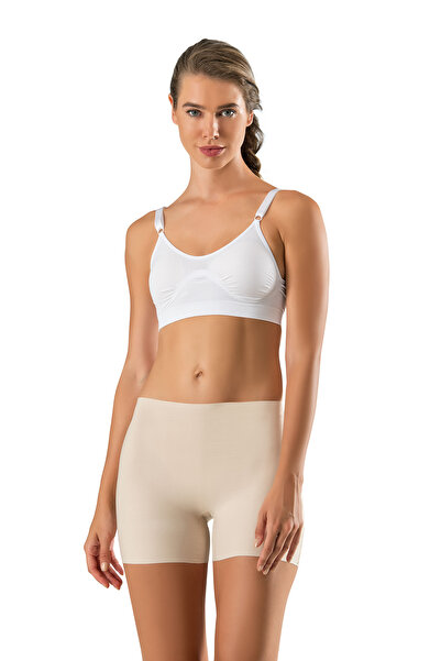 Modanty Kadın Ten Lazer Kesim Yüksek Bel Toparlayıcı Şort Korse Dikişsiz İz Y...