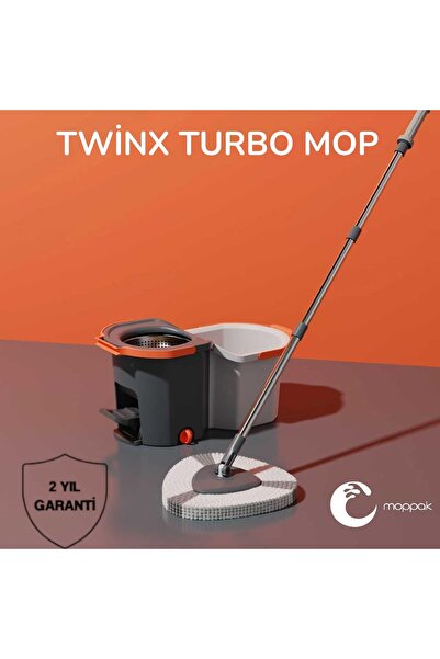 MOPPAK Premium Pedallı Otomatik Mop Temizlik Seti 360° Döner Mikrofiber