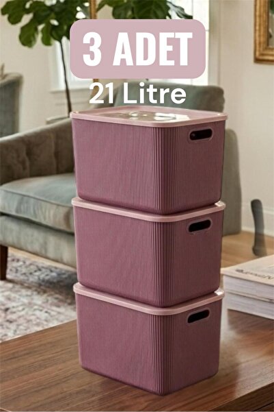 Bayev 3 bucăți 21 lt de depozitare violet organizator în dulap jucării și coș...